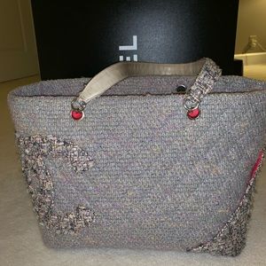 Gorgeous Chanel Blue Tweed Tote